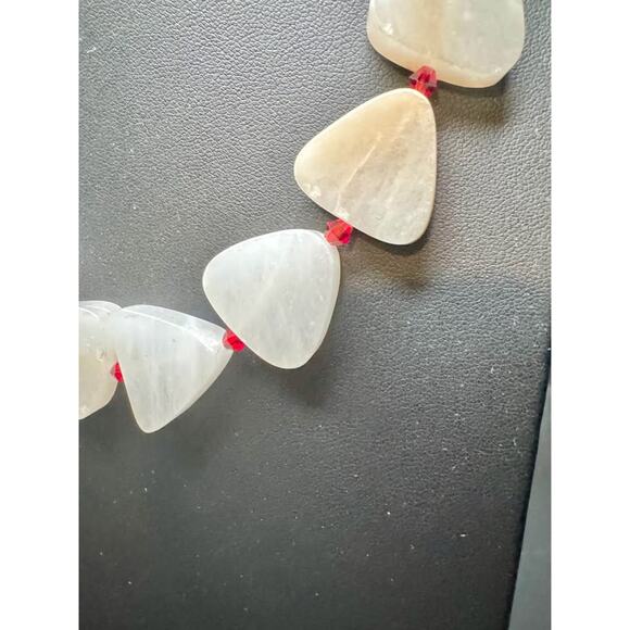 Vintage Geometric White Quartz Stone Collar Necklace - Picture 9 of 9